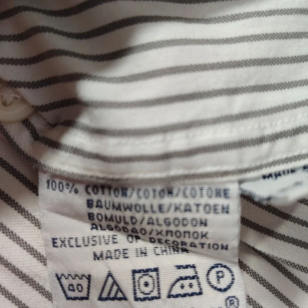 Polo Ralph Lauren Mens XL Striped Button Down Shirt Grey White Flap Pocket RPL